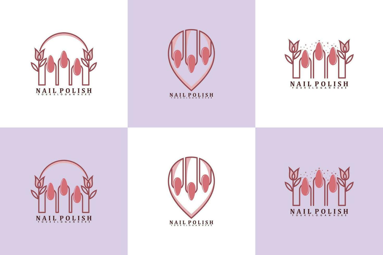 colección de uña belleza salón logo con creativo concepto prima vector