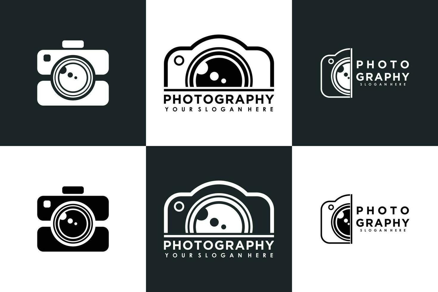 set of camera logo design with modern concept premium vector