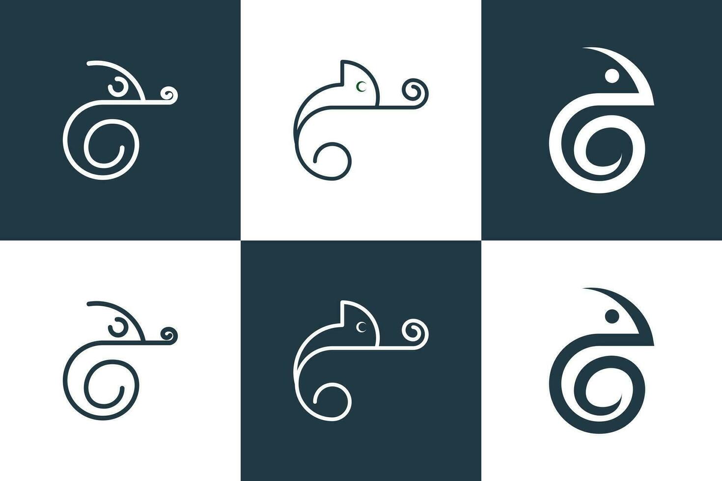 collection of chameleon logo design with modern concept vector