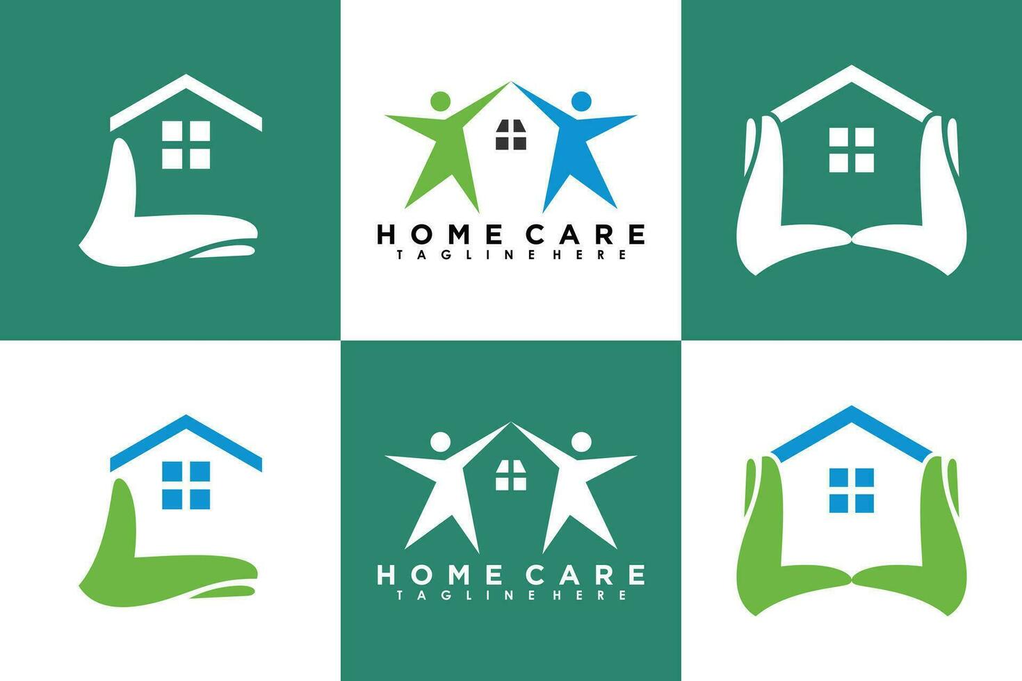 set of home care logo design vector