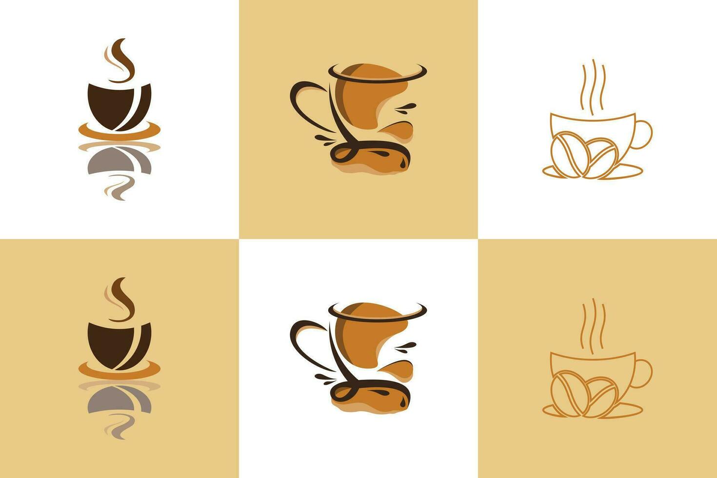 set of coffee logo design vector