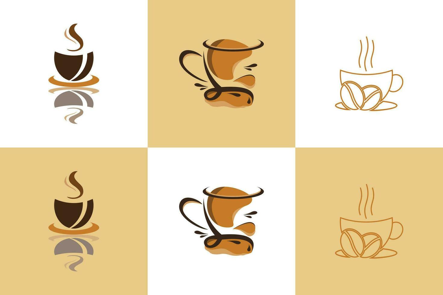 conjunto de diseño de logotipo de café vector