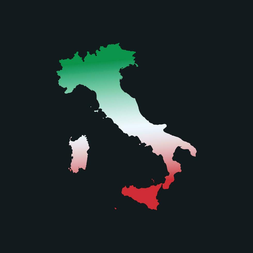mapa de Italia con degradado color vector