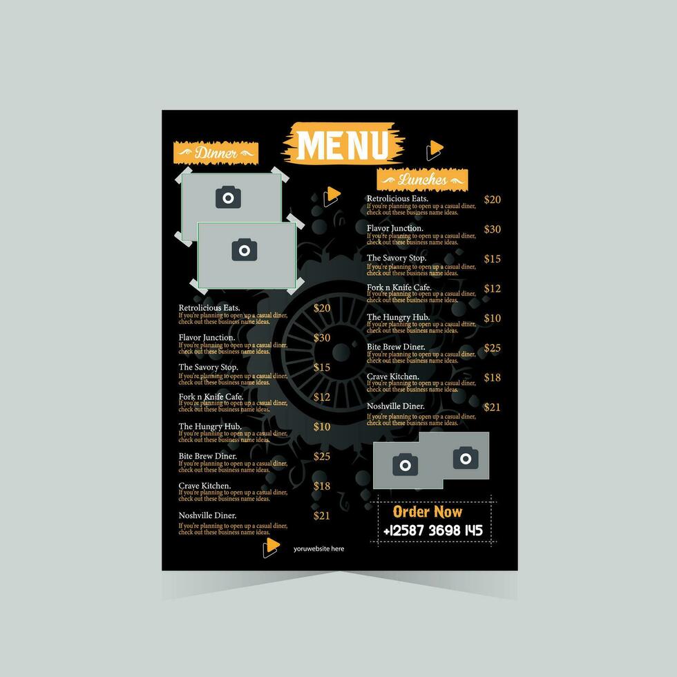 Free Amazing custom editable food and restaurant menu design vector