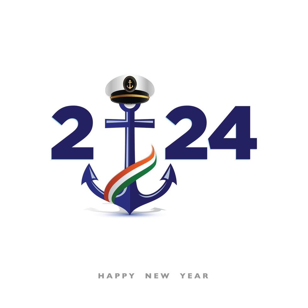 Indian Navy New Year 2024 Poster. Navy officer, Soldier cap, Anchor