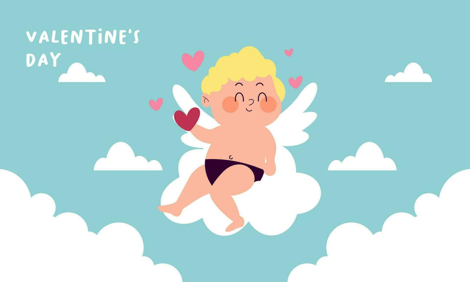 Cupids sky valentine day background vector