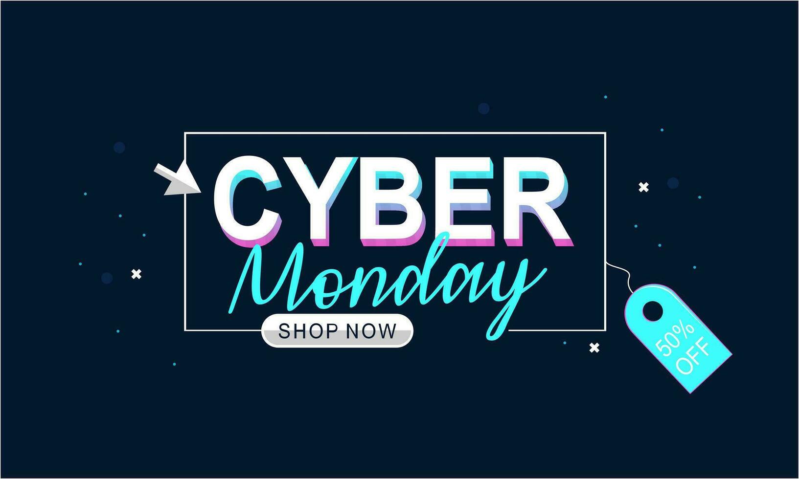 Cyber monday sale banner template for business promotion vector