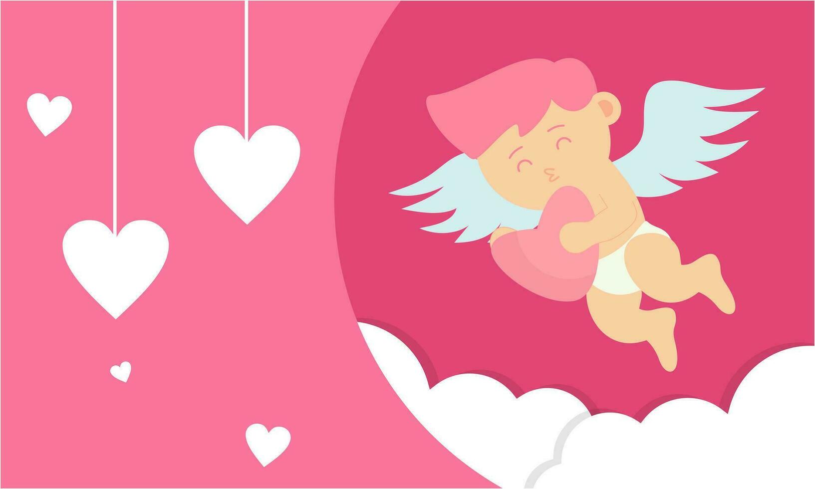 Cupids sky valentine day background vector