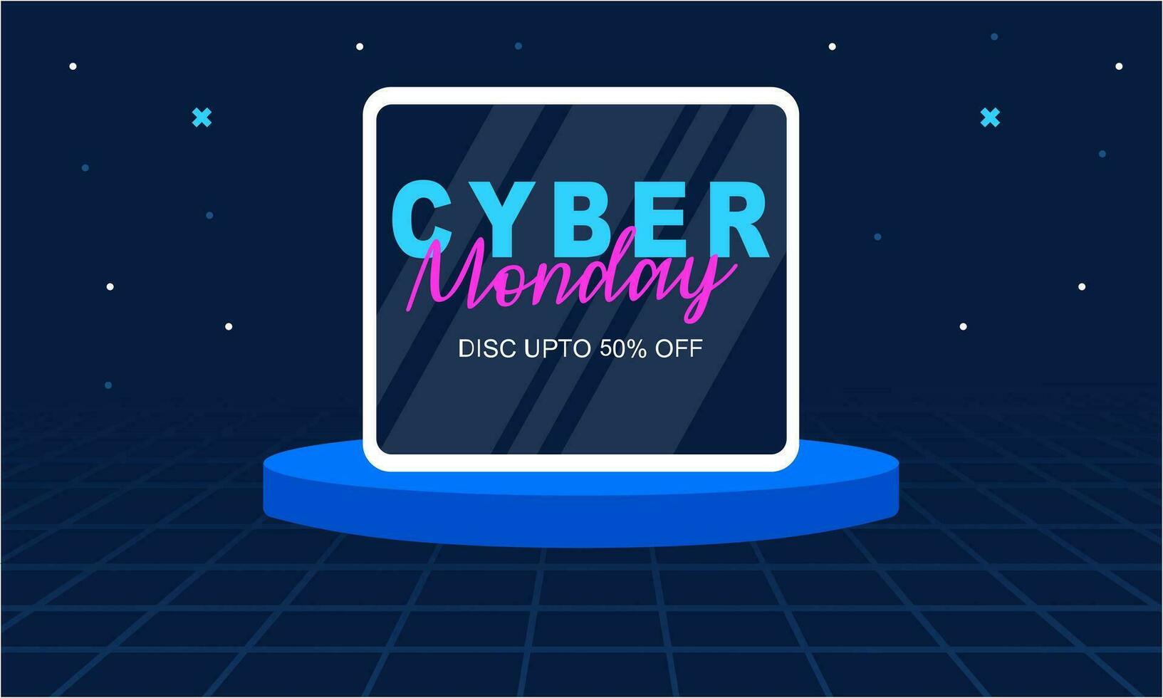 Cyber monday sale banner template for business promotion vector