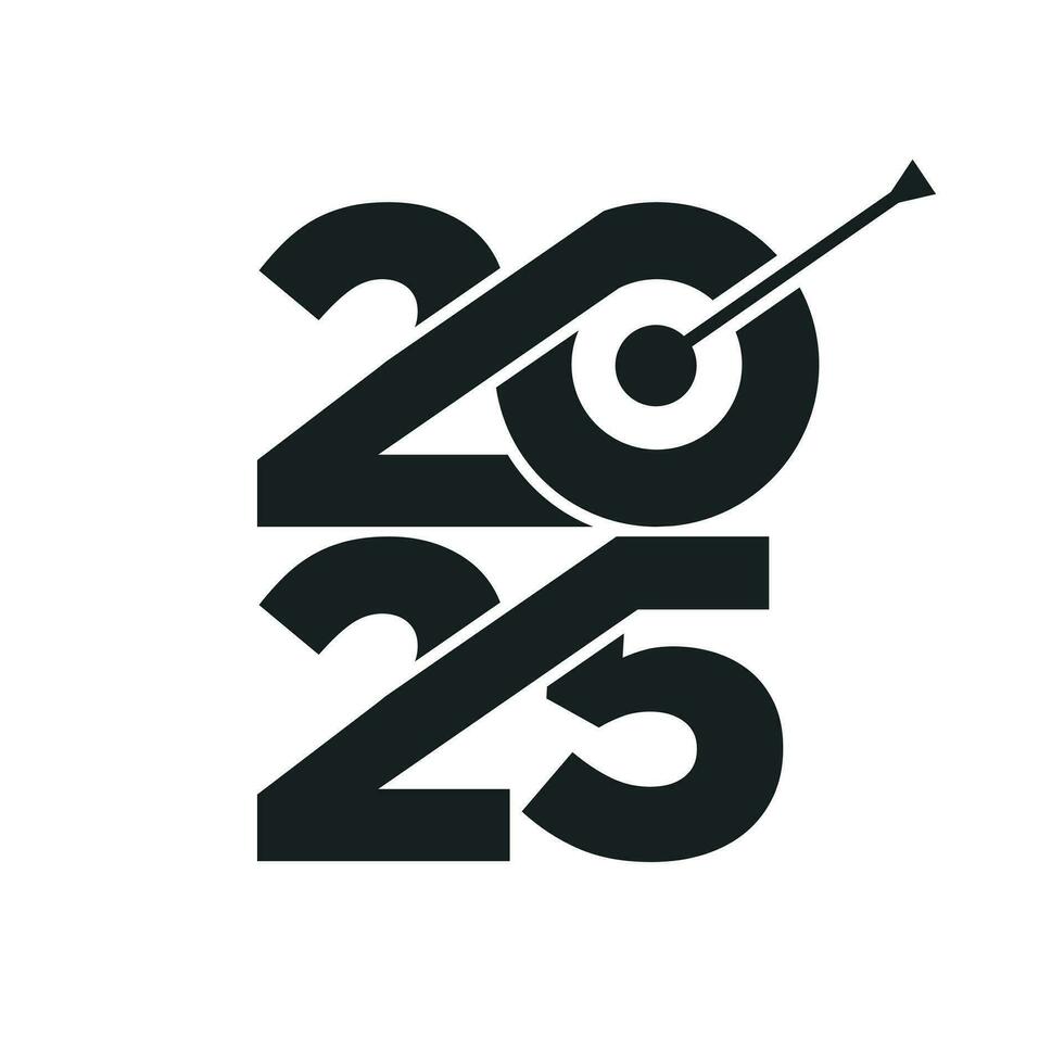 2025 happy new year number design. vector