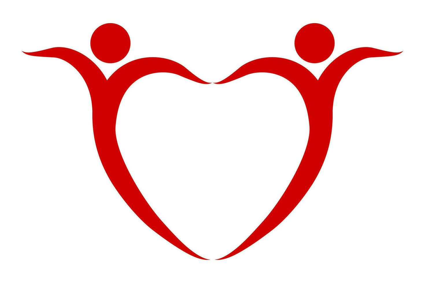 Blood Donation Logo with People Heart Shape. World Blood Day concept vector