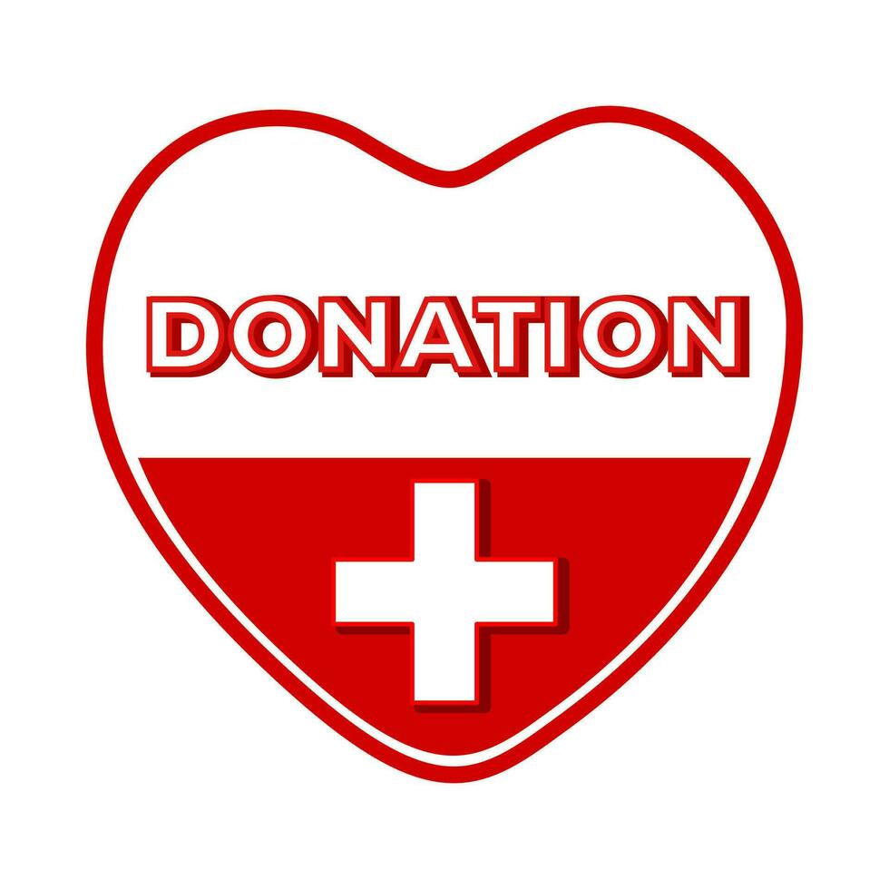 Blood Donation Logo. Heart representing blood bag. World Blood Day concept vector