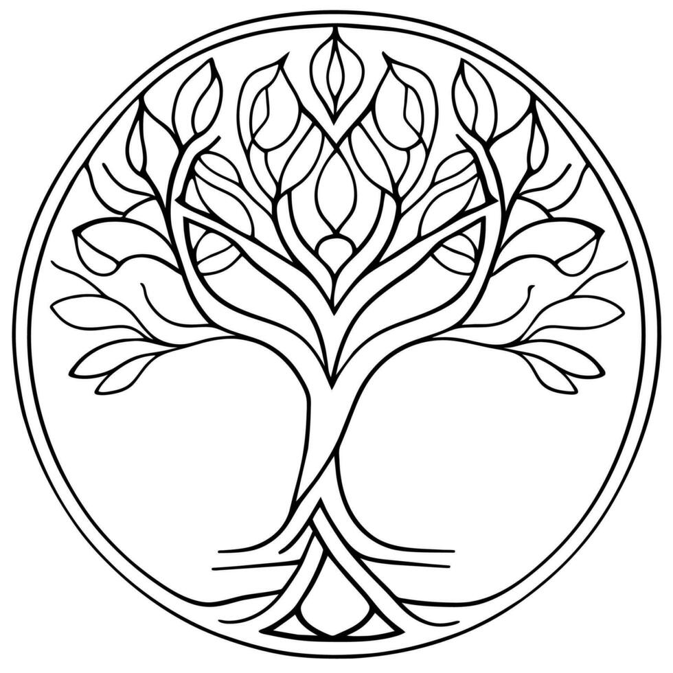 a tree of life symbol design vector