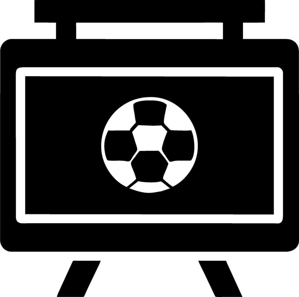 a television with a soccer ball on it vector