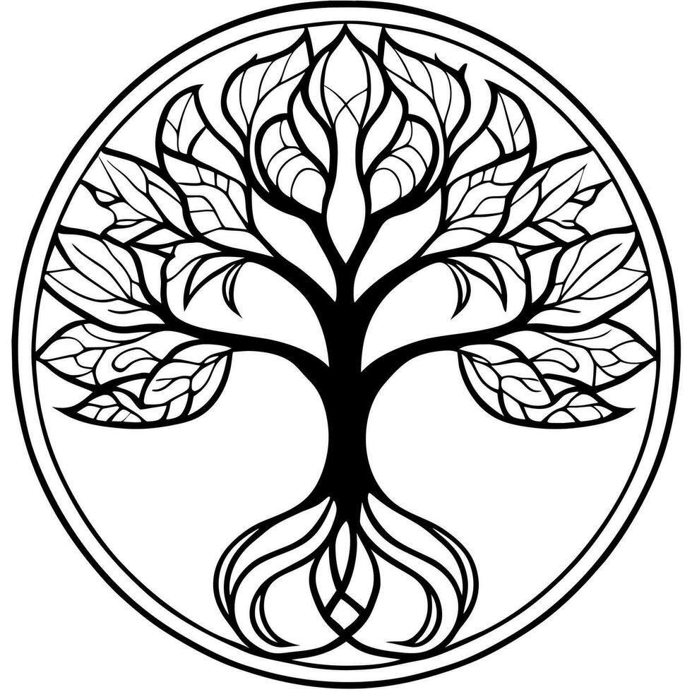 a tree of life symbol design vector