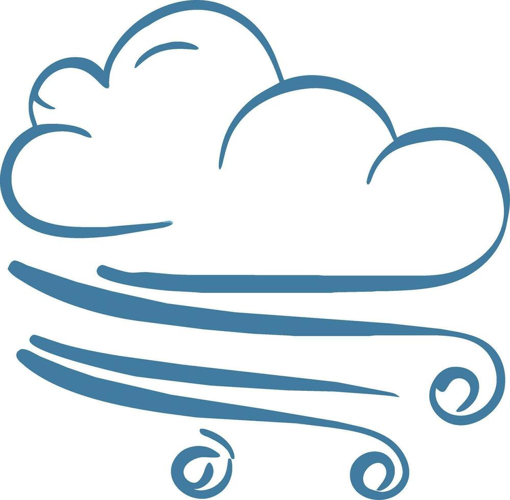 a cloud with a wind coming out of it vector