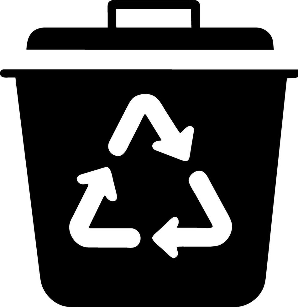 un basura lata con un reciclaje símbolo vector