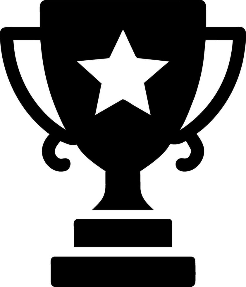 a trophy cup with a star on top vector