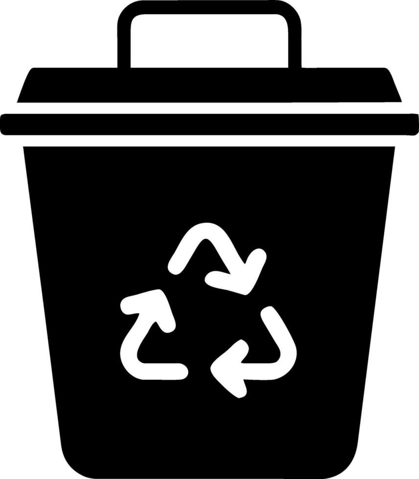 a  trash can with a recycling symbol vector