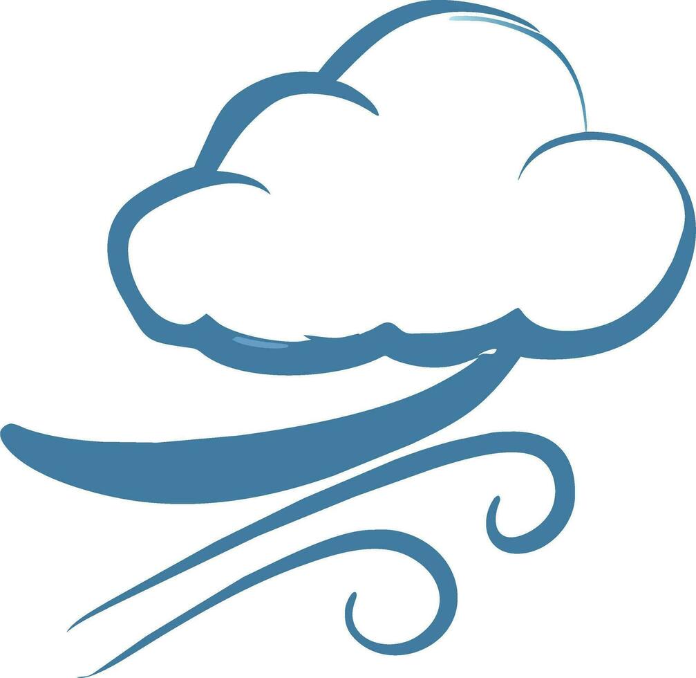 a cloud with a wind coming out of it vector