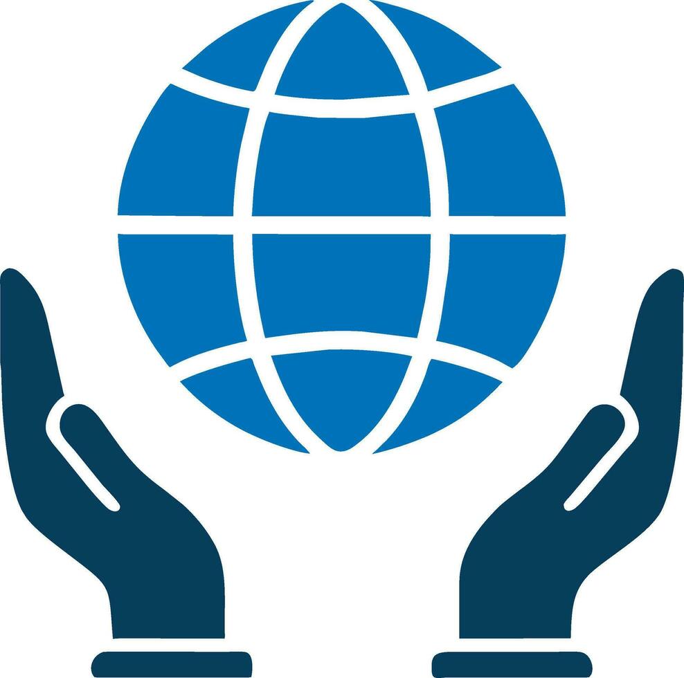 hands holding a globe icon vector