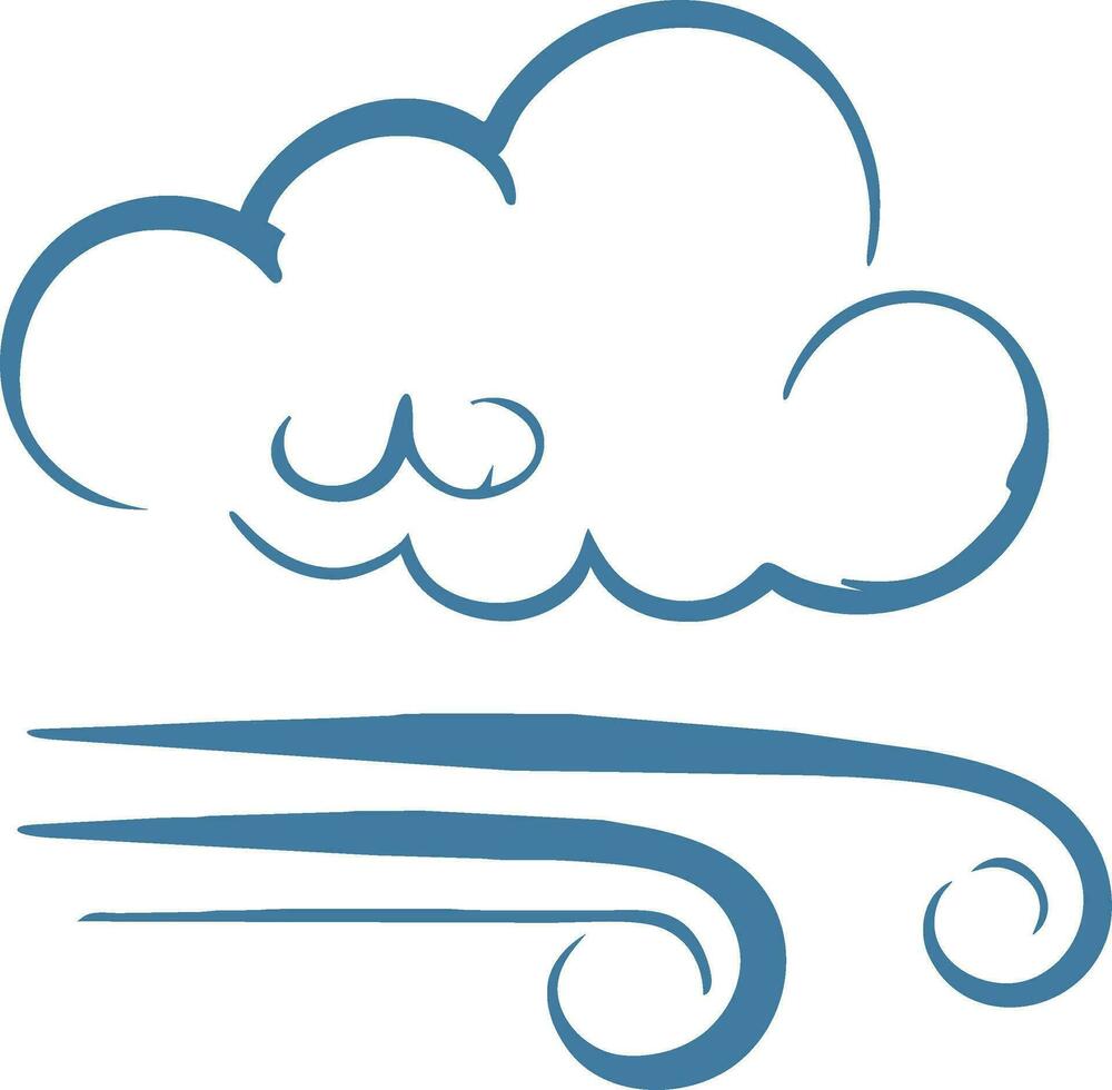 a cloud with a wind coming out of it vector