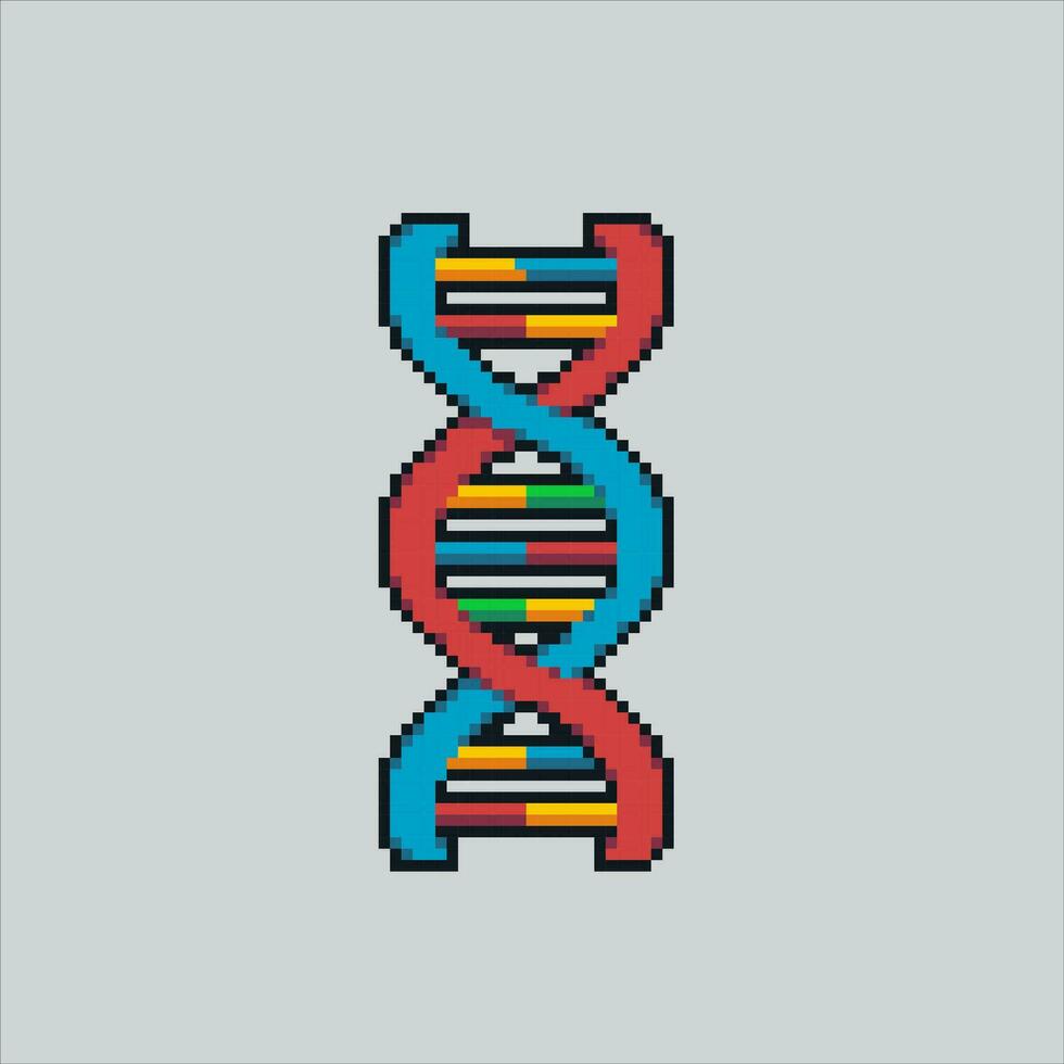 Pixel art illustration DNA. Pixelated dna. DNA human gen medical health pixelated for the pixel art game and icon for website and video game. old school retro. vector