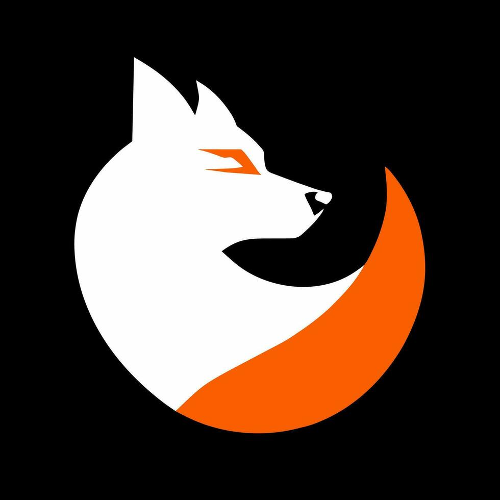 the fox logo on a black background vector