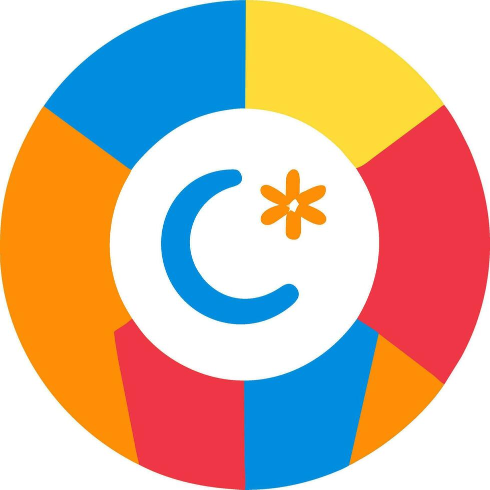 the c logo in a colorful circle vector