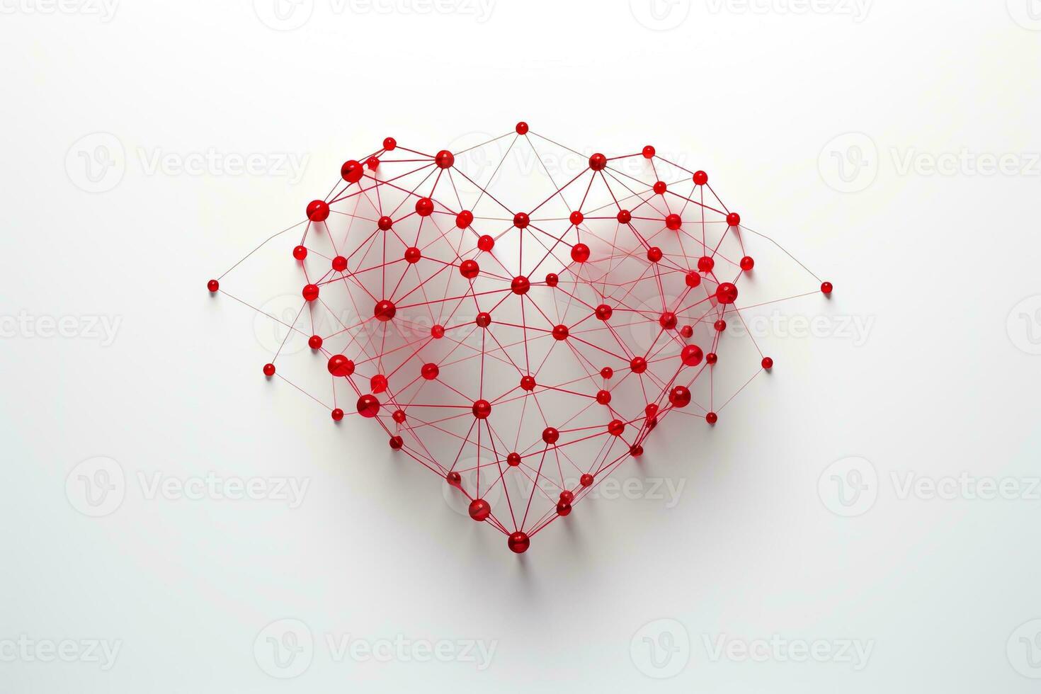 AI generated Heart shape on a minimalist white background photo