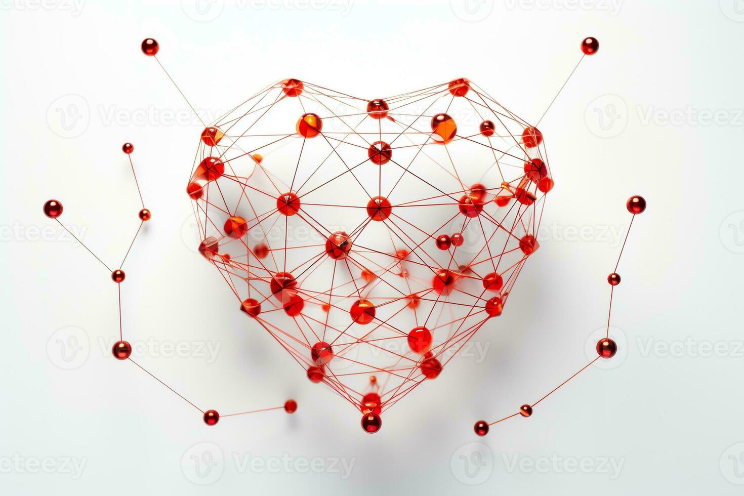 AI generated Heart shape on a minimalist white background photo