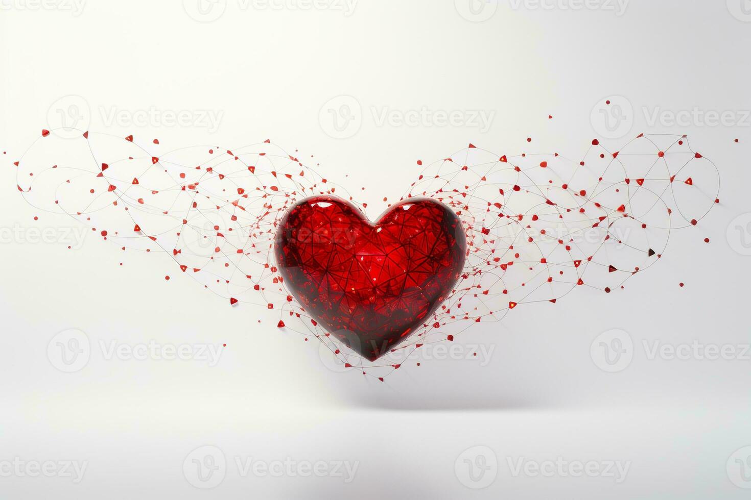 AI generated Heart shape on a minimalist white background photo