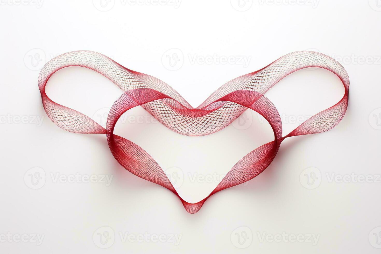 AI generated Heart shape on a minimalist white background photo