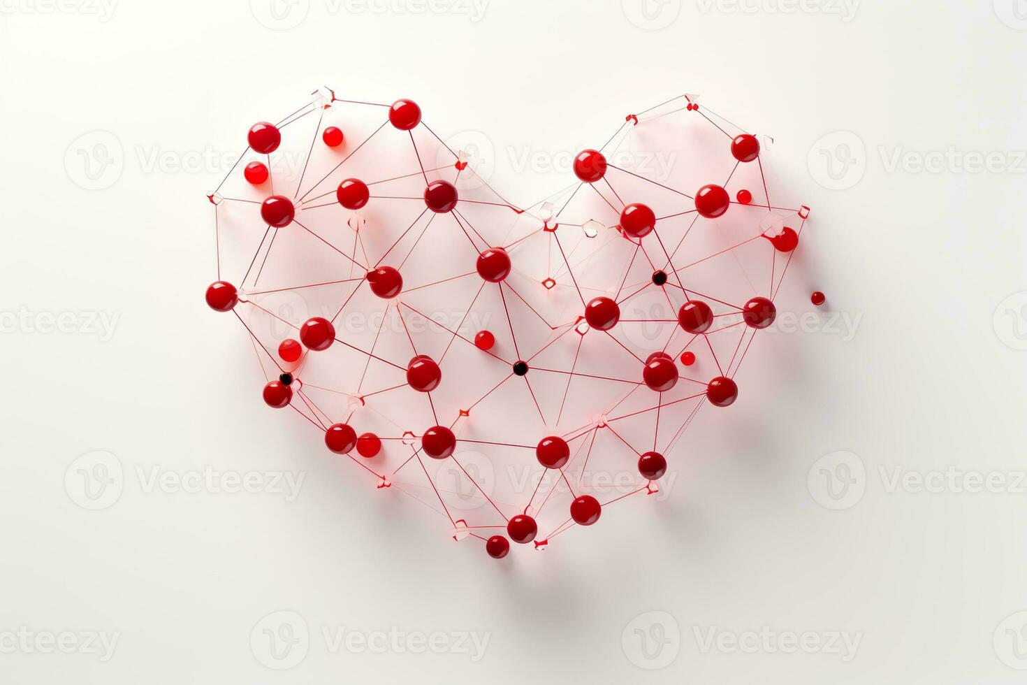 AI generated Heart shape on a minimalist white background photo