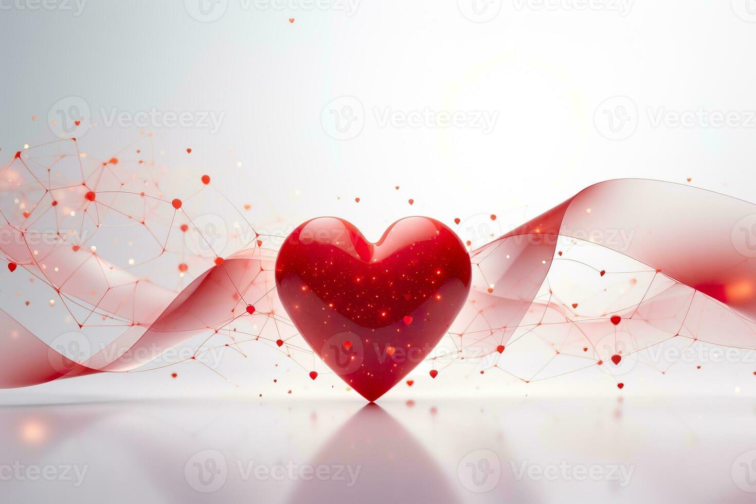 AI generated Heart shape on a minimalist white background photo