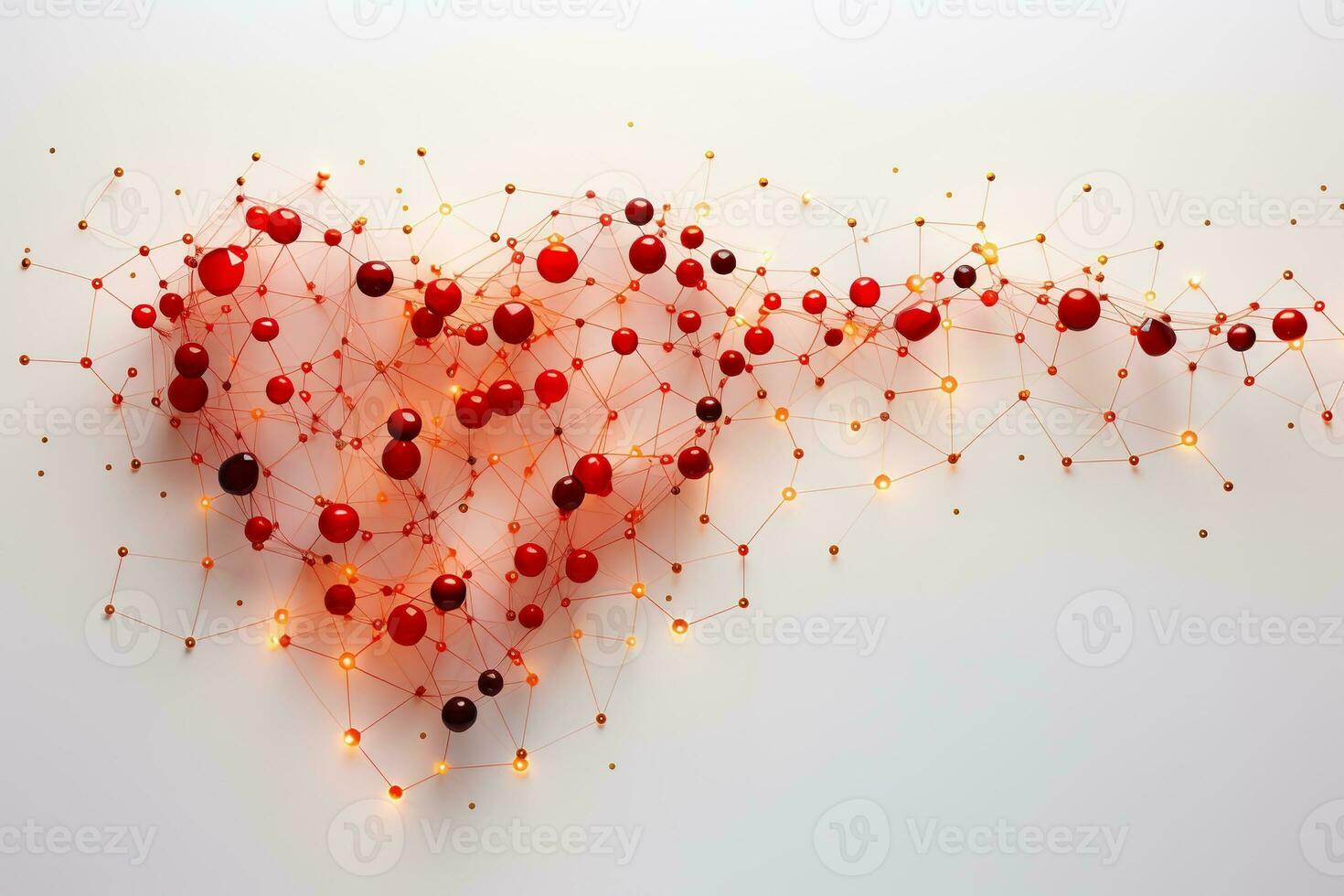 AI generated Heart shape on a minimalist white background photo