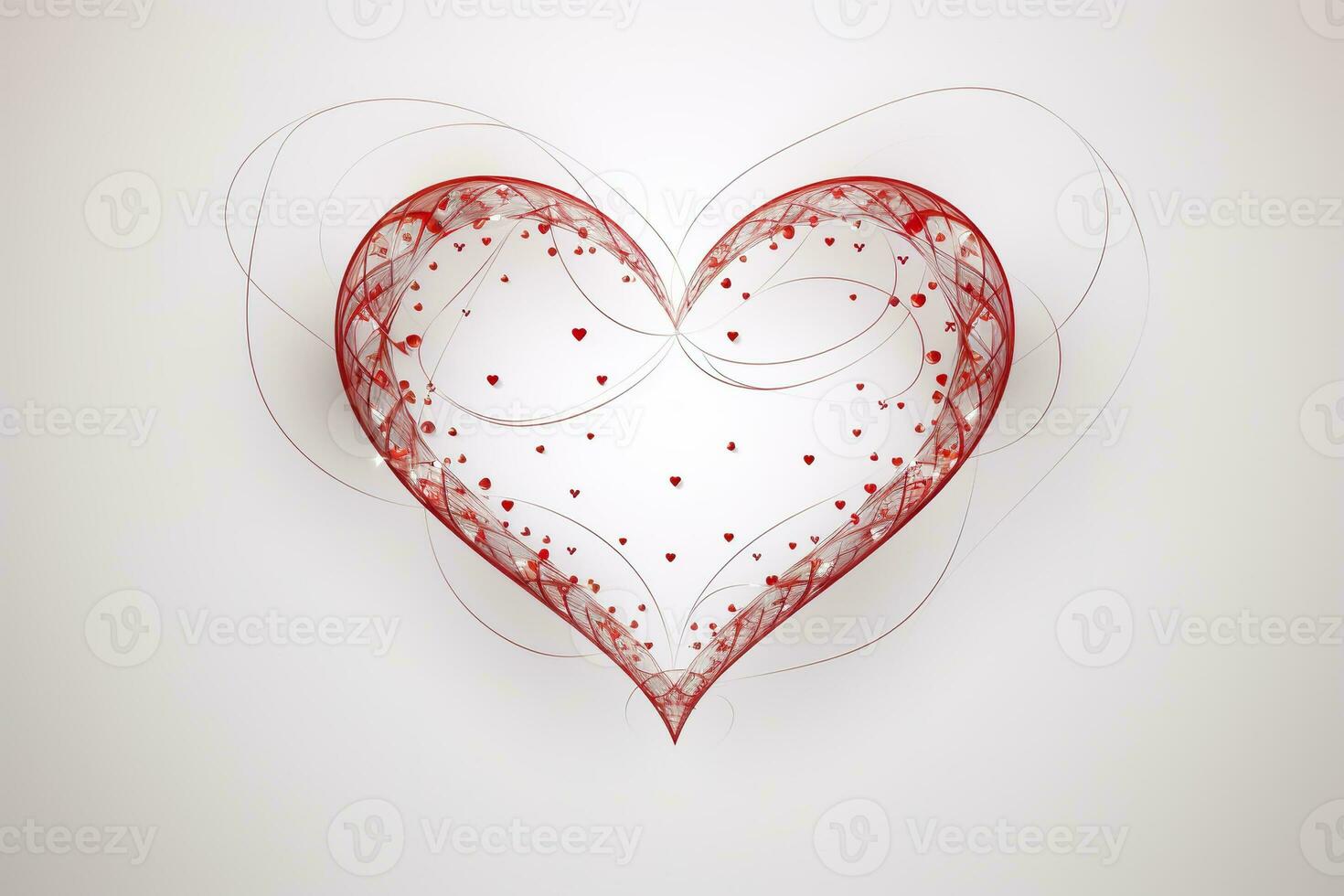 AI generated Heart shape on a minimalist white background photo