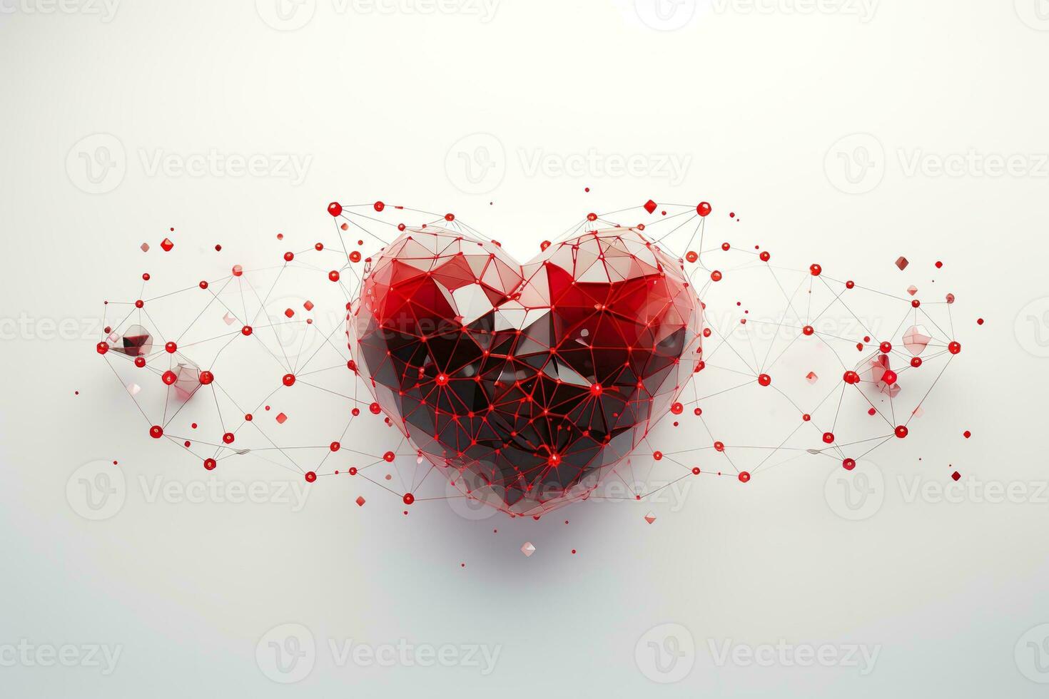 AI generated Heart shape on a minimalist white background photo