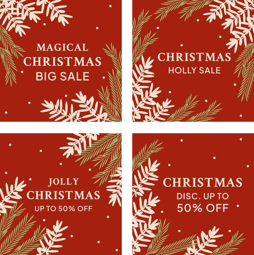 red christmas banner templates vector