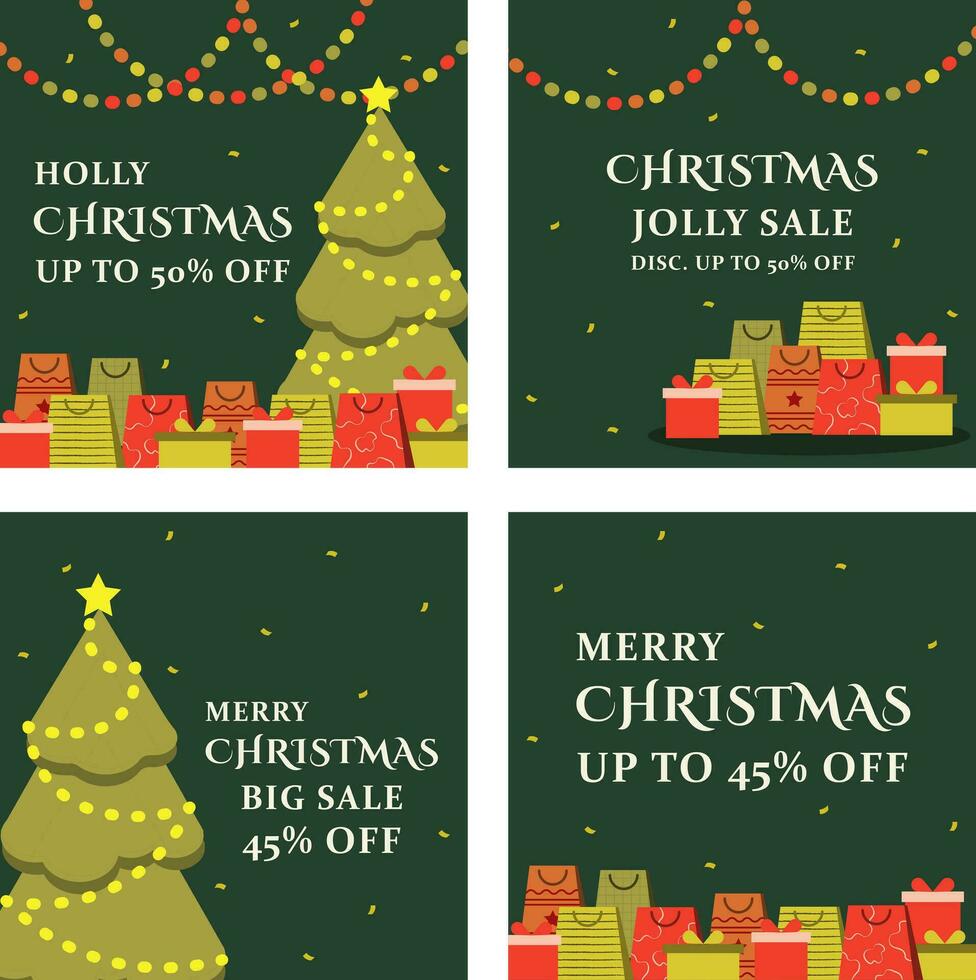 jolly christmas banner set vector