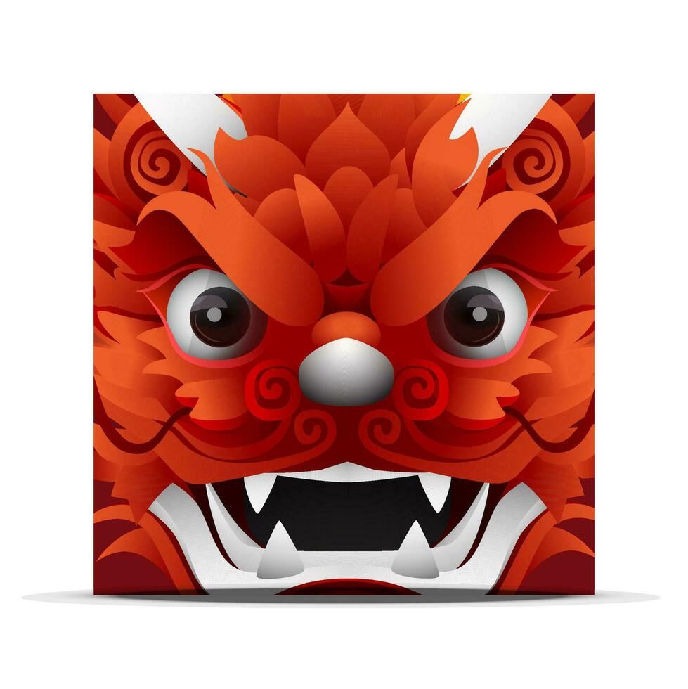 illustration of a dragon's face with a close-up of Chinese New Year vector