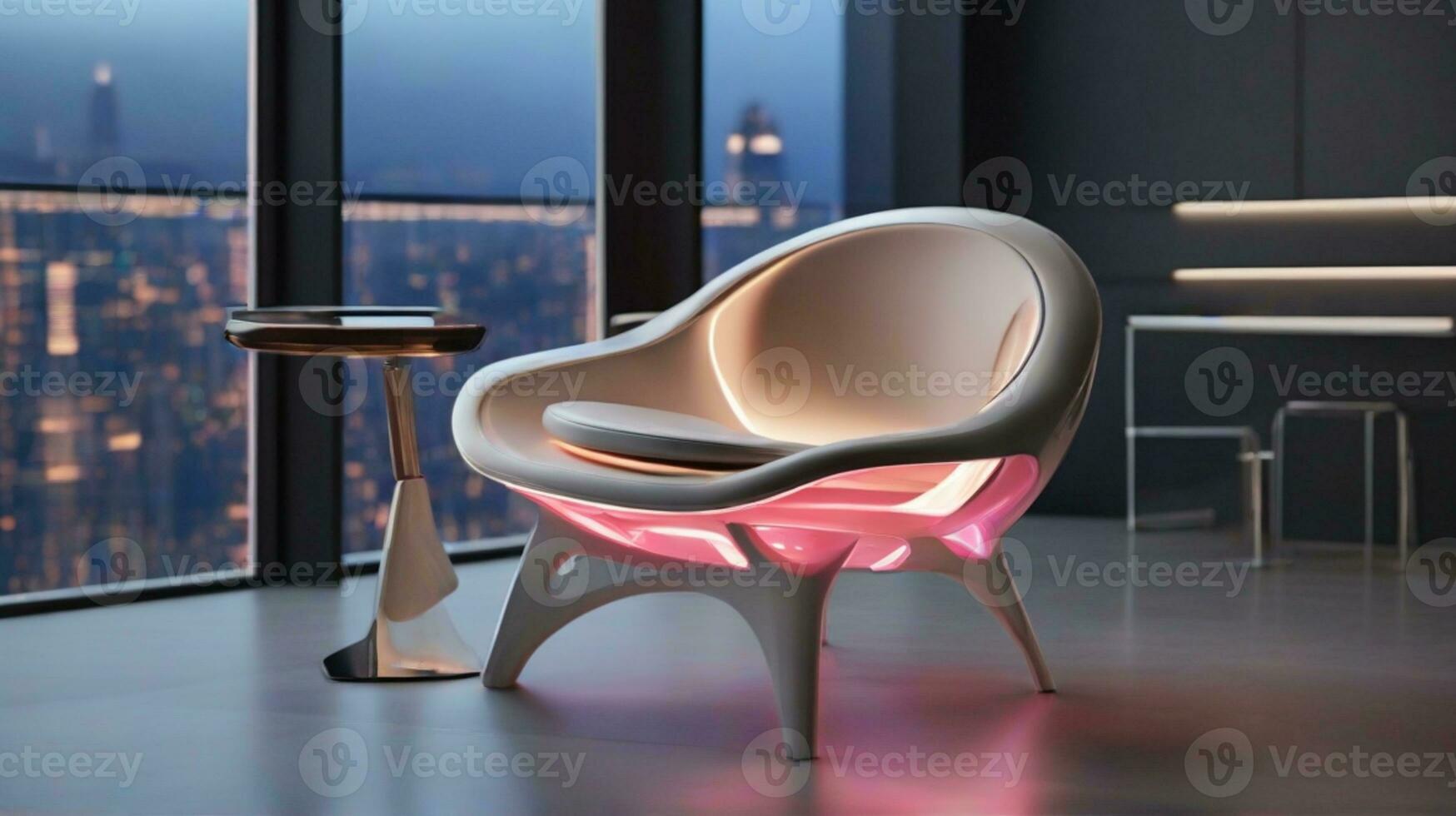 AI generated Futuristic Design Elegant Model of Chair photo
