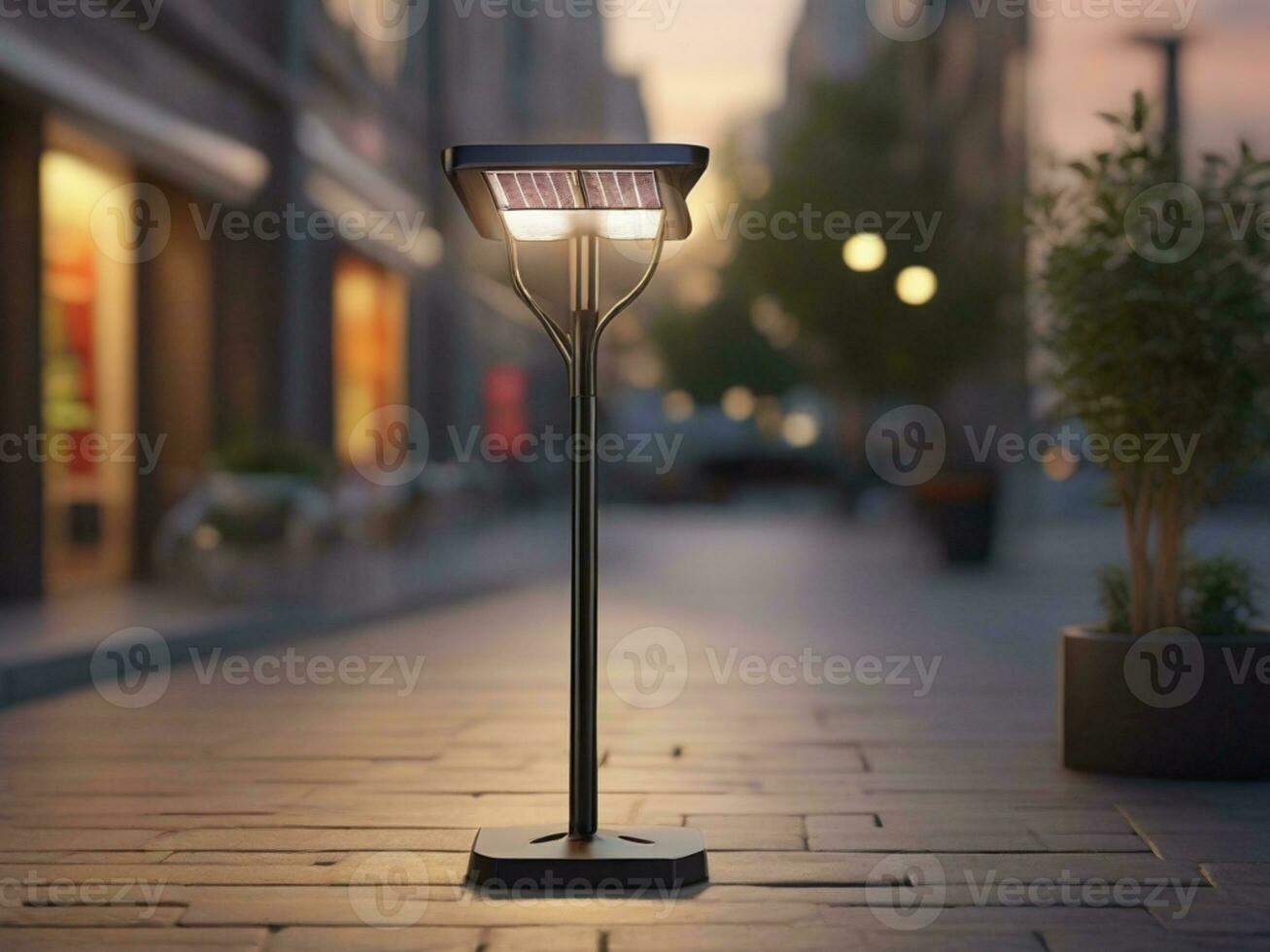 AI generated Solar Lamp Post photo