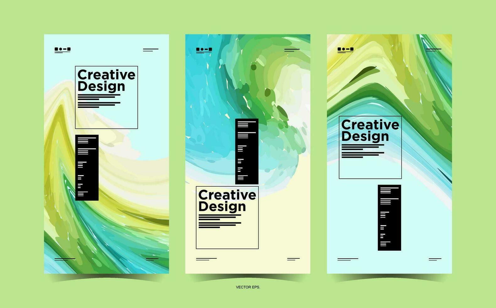 three vertical banners with abstract designs vector