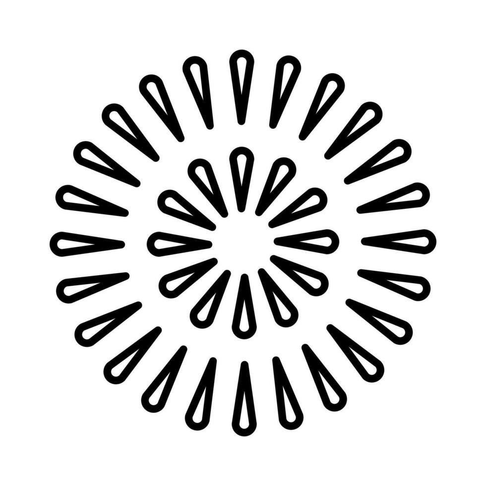 fireworks icon, happy new year vector, isolated on white background with line style vector