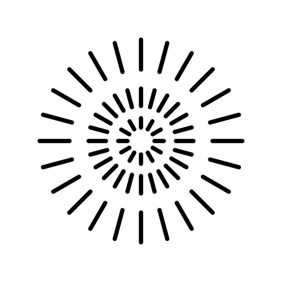 fireworks icon, happy new year vector, isolated on white background with line style vector