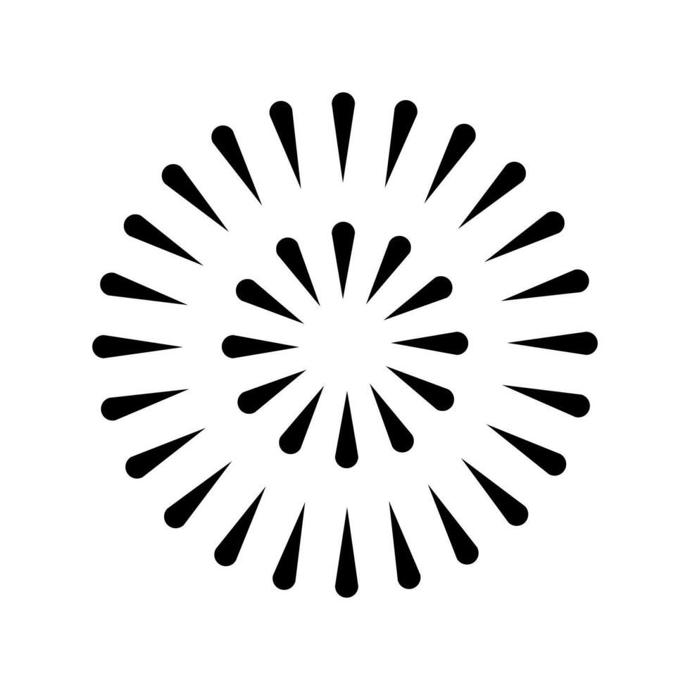 fireworks icon, happy new year vector, isolated on white background with black fill style. vector