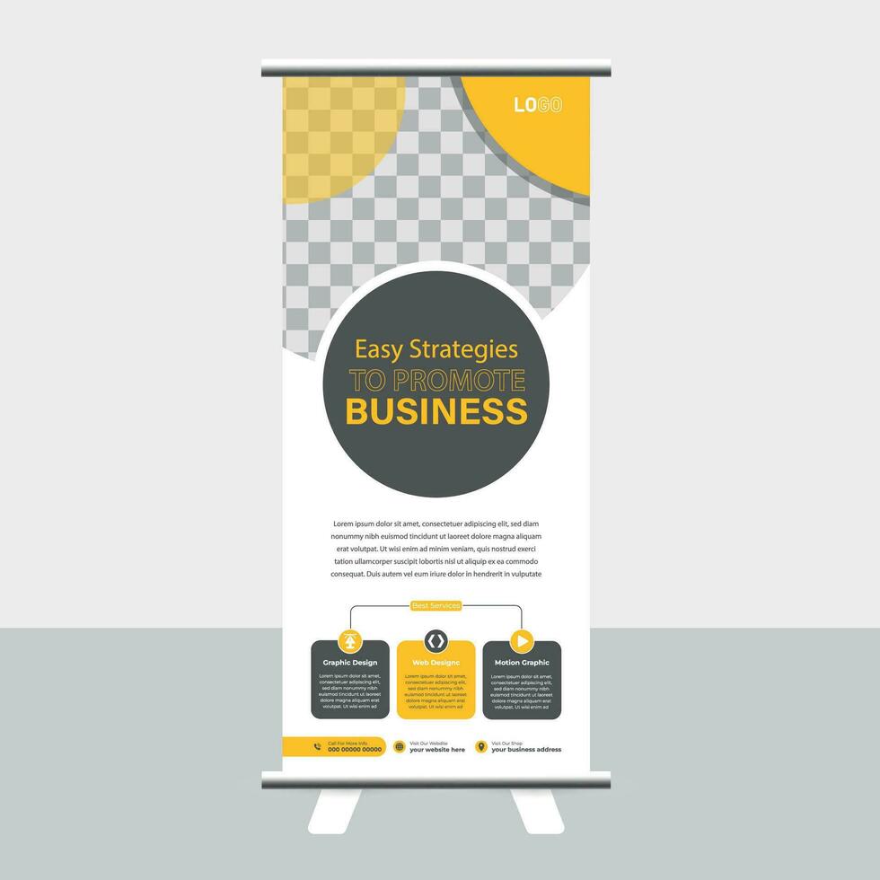 Roll up banner vector