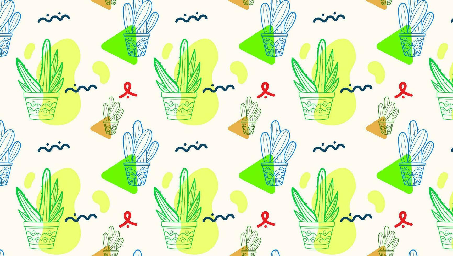 cactus sin costura patrón, sin costura modelo con linda cactus en un verano antecedentes resumen. vector ilustración.