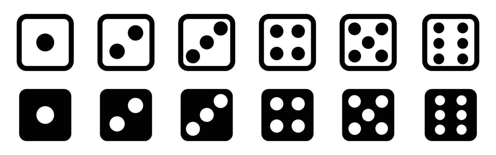 flat dice icon symbol gambling chance vector